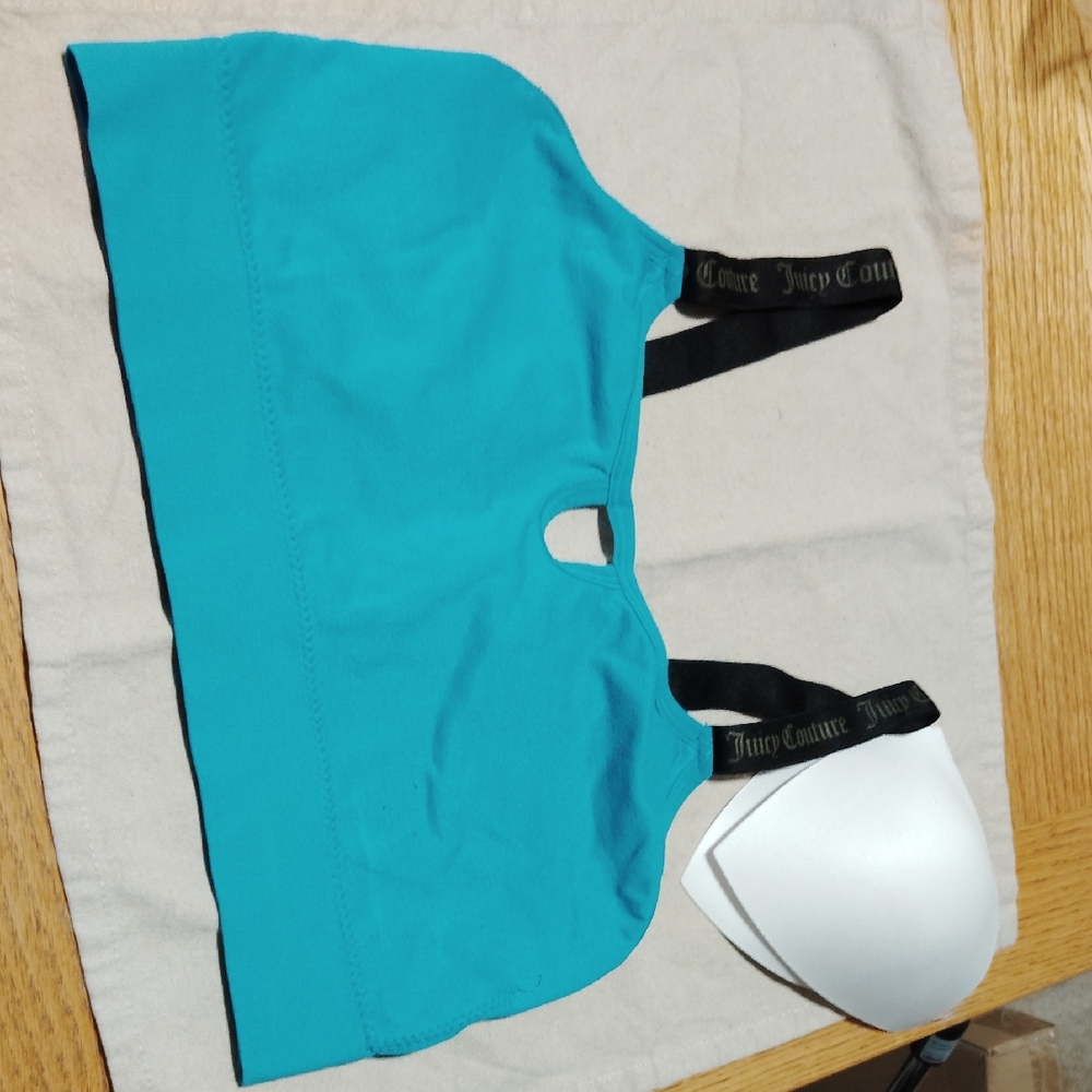 Juicy Couture Teal Bra with Black Straps
